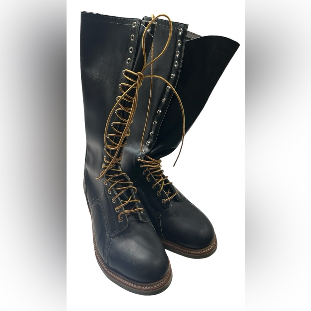 Vintage J.H. Hall's Linemen's Supplies Boots | Tall Lace-Up Work Boot size 11 EE